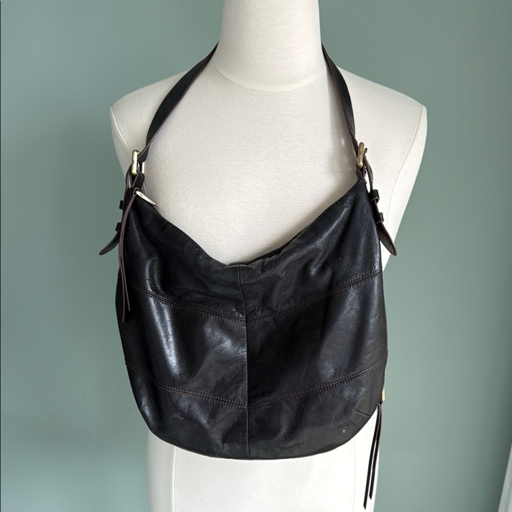 Hobo black leather shoulder bag - Picture 2 of 8